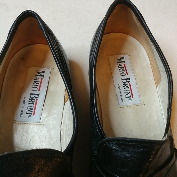 Mario Bruni Men's 9 D Black Leather Tassel Loafe - Picture 3 of 8